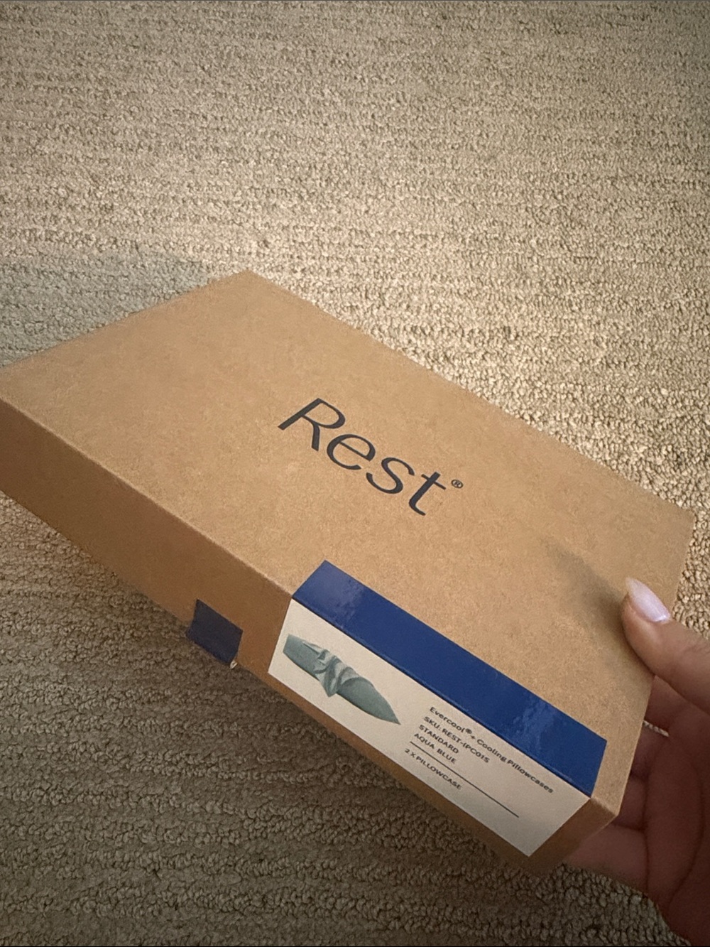 NWT - REST - EVERCOOL - cooling pillowcases, aqua blue (x2) - Picture 3 of 6